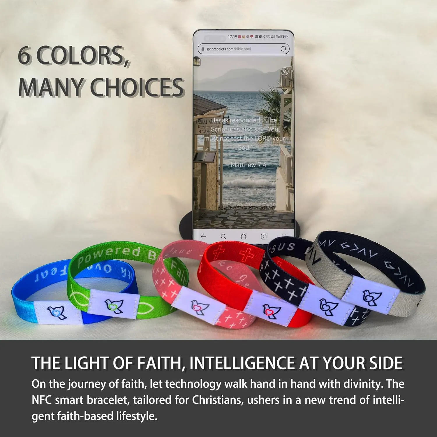 Bible Verse Bracelets With NFC Music - Daily Scripture Bracelets for Men
