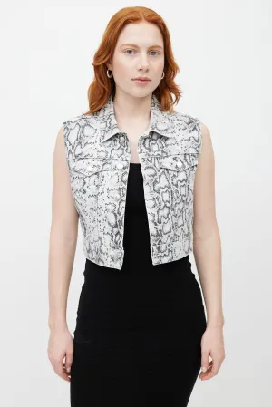 Black & White Print Sleeveless Vest