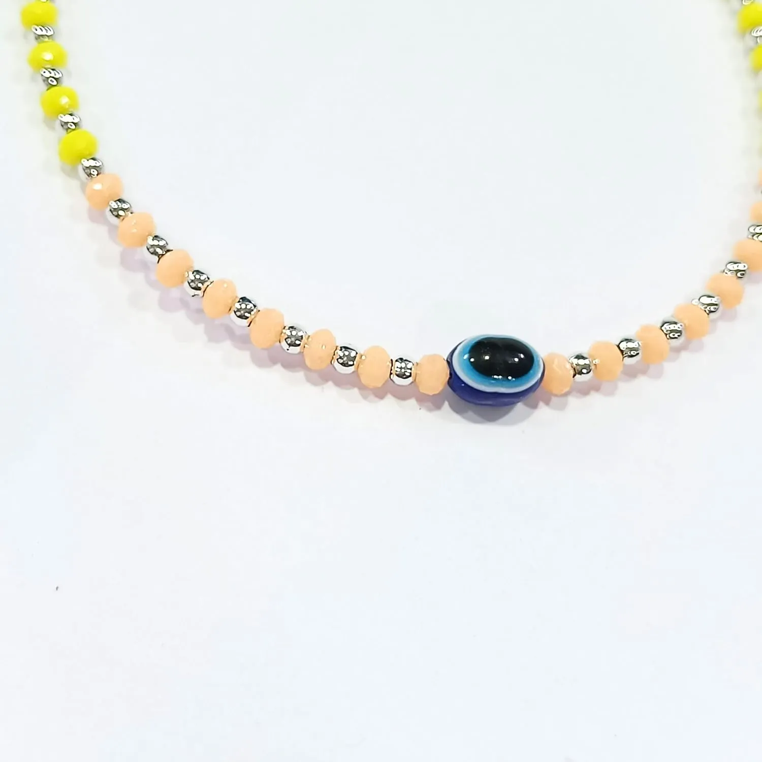 Black Bead Crystal Evil Eye Anklet Bracelet for Women Handmade Simple Waterproof Ankle Foot Bracelets for Women Minimalist Jewelry Adjustable (Design 2)