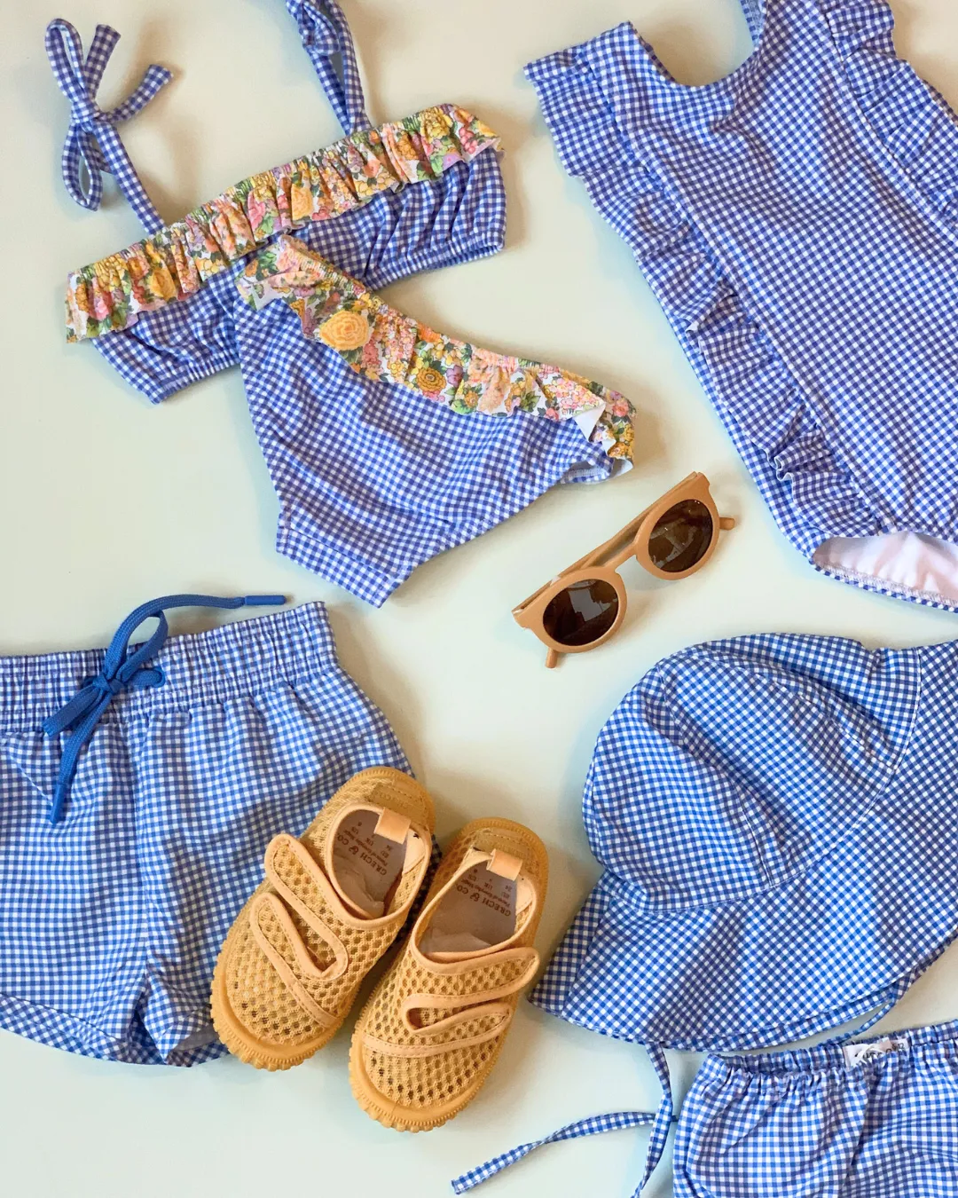 Boardie, Blue Micro Gingham