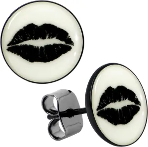 Body Candy 20G Stainless Steel Lipstick Kiss Mark Glow In The Dark Pierced Stud Earrings Set for Women Men