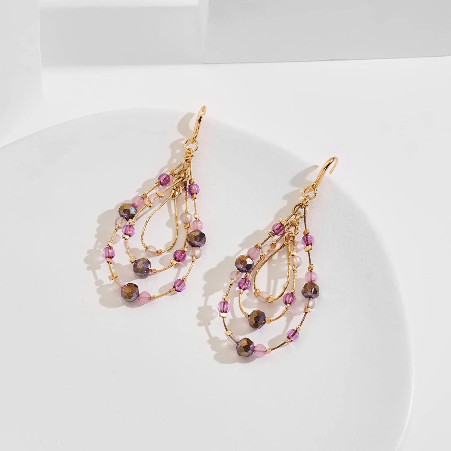 Boho Drop Earrings Seed Bead Dangle Earrings Vacation Earrings Colorful Statement Earrings Jewelry Present