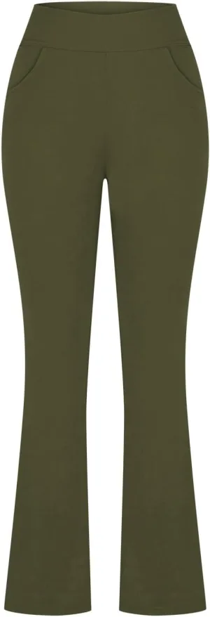Bootcut Yoga Pants for Women Casual Work Flare Trousers Solid Color Pant Bootleg Trouser High Waist