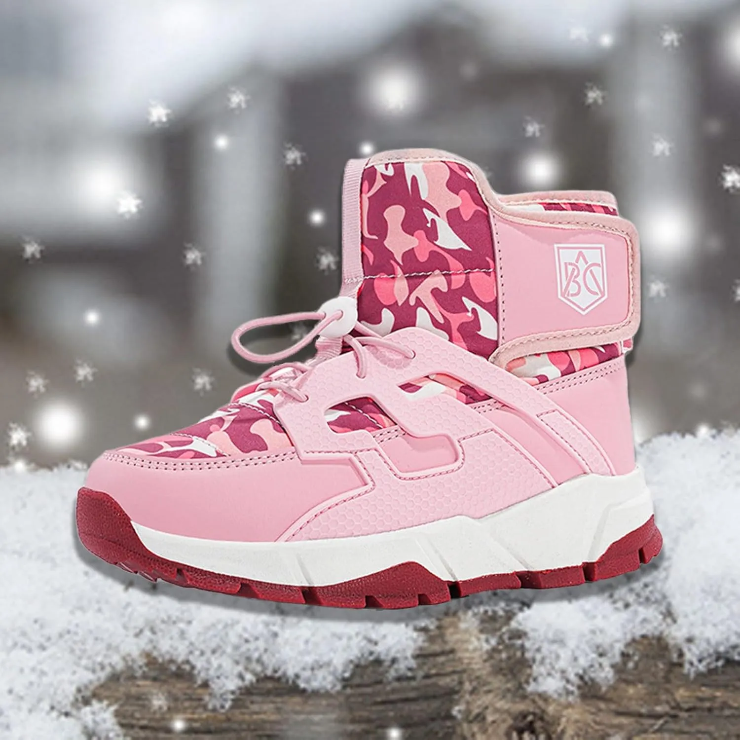 Boys Girls Snow Boots Waterproof Non Slip Outdoor Winter Shoes for Toddler Kids Wide Toe Box Warm Boots