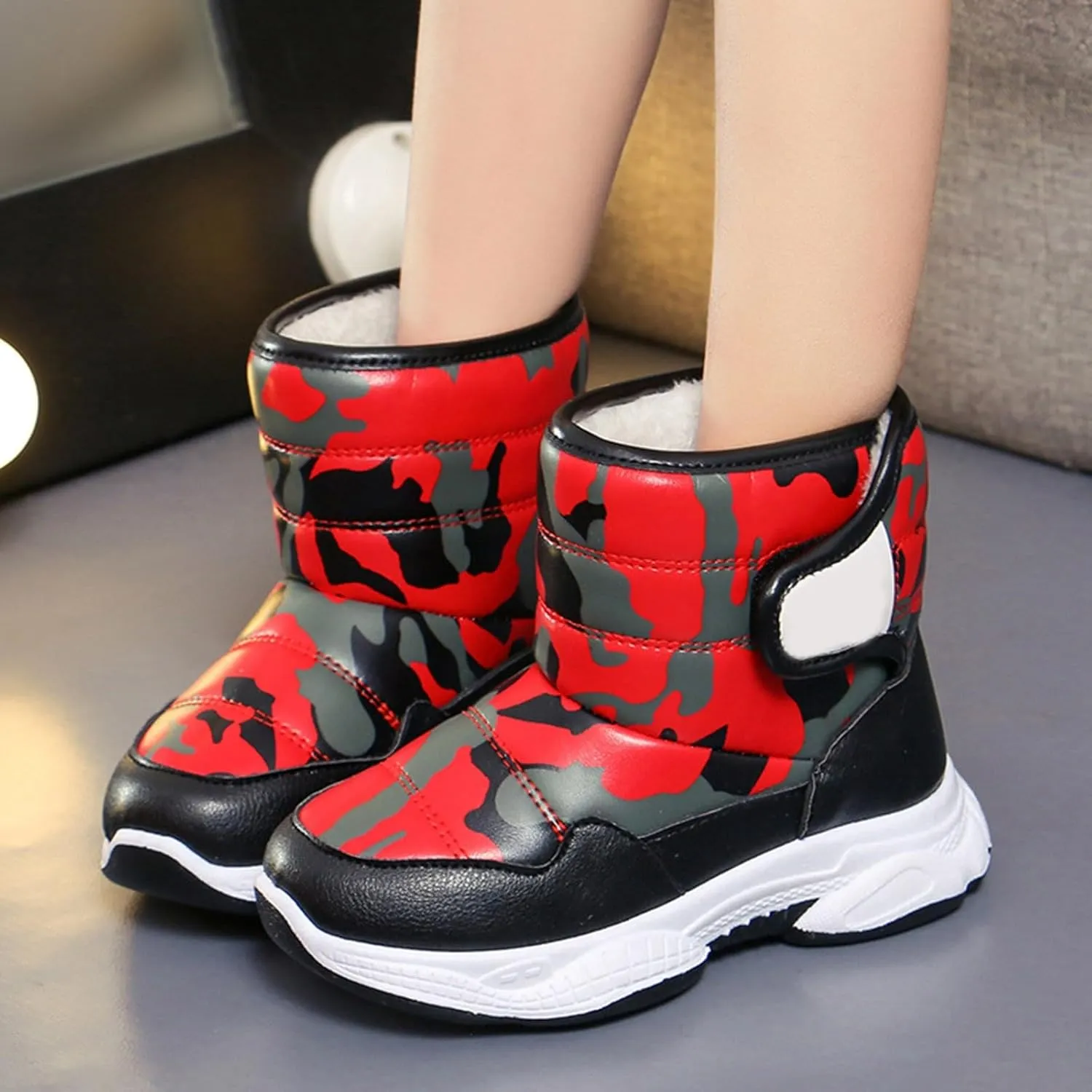 Boys Toddler Snow Boots Waterproof Resistant Outdoor Winter Shoes Toddler Cam Boots For Girls (Little Kid/Big Kids)
