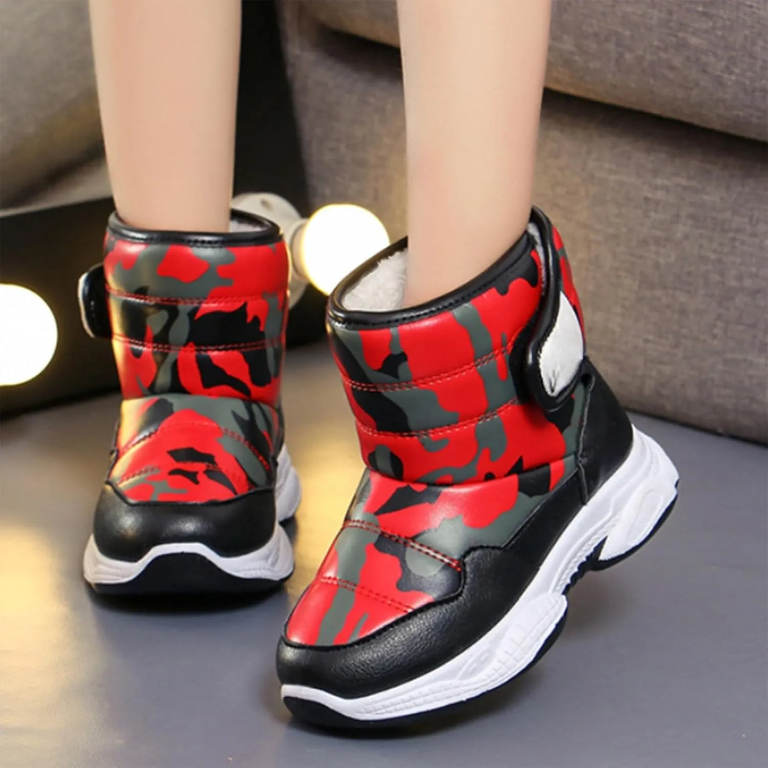 Boys Toddler Snow Boots Waterproof Resistant Outdoor Winter Shoes Toddler Cam Boots For Girls (Little Kid/Big Kids)