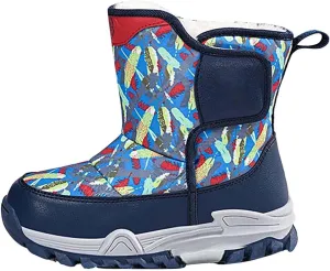Boys Toddler Snow Boots Waterproof Resistant Winter Shoes Girls Fuzzy Boots Size 13.5 Waterproof Toddler Shoes