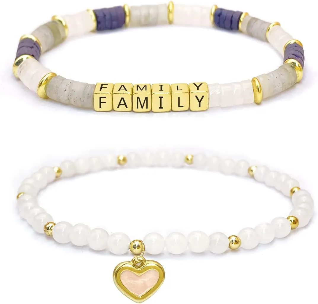 Bracelet Motivational Inspirational Beaded Mother Daughter Best Friend Granddaughter Crystal Jewelry Gifts for Women Girls