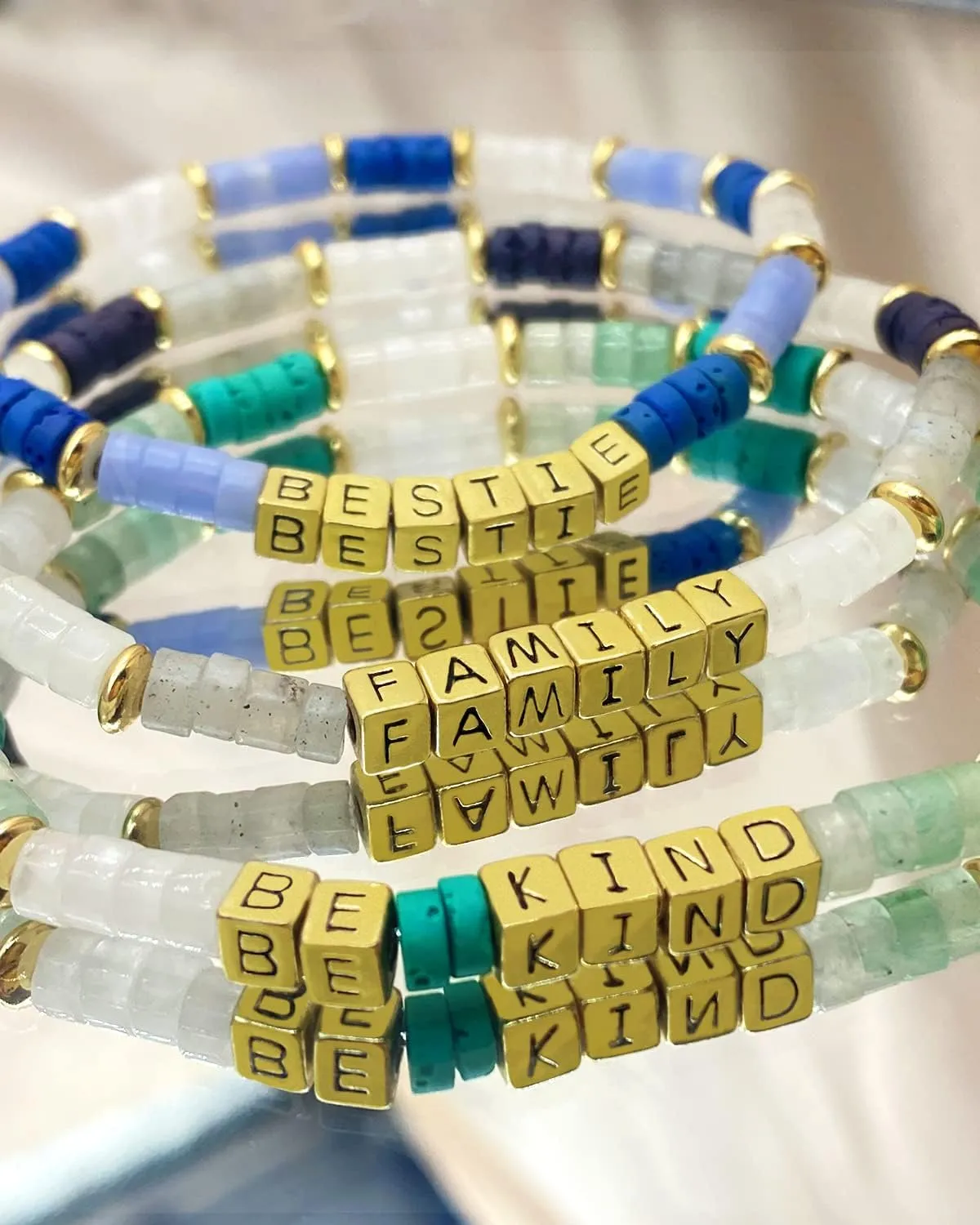 Bracelet Motivational Inspirational Beaded Mother Daughter Best Friend Granddaughter Crystal Jewelry Gifts for Women Girls