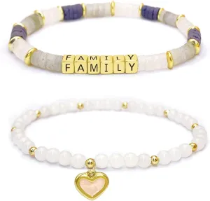 Bracelet Motivational Inspirational Beaded Mother Daughter Best Friend Granddaughter Crystal Jewelry Gifts for Women Girls