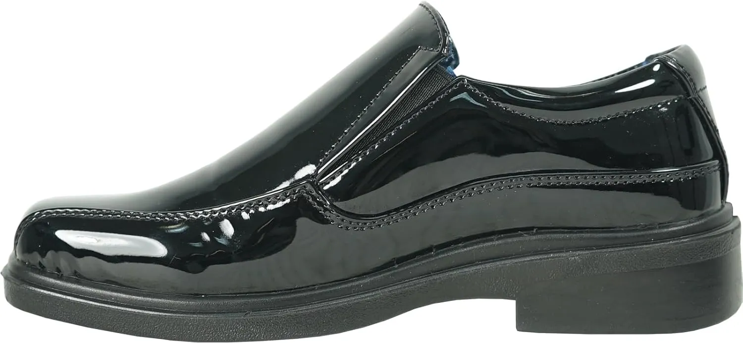 bravo! Boy Classic Slip-on Loafer and Lace-up Oxford William Kid Dress Shoe School Uniform with Removable Insole and Square Toe Black Brown Black Patent