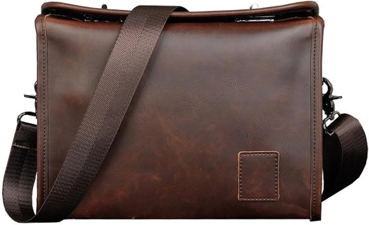 Breifcases Briefcase Box Waterproof Leather Messenger Bag Women Vintage Solid Shoulder Bag File