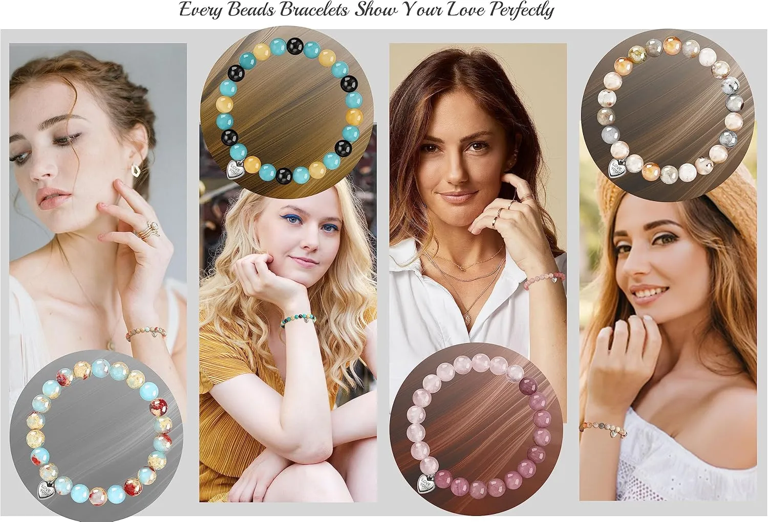 Btysun Beaded Bracelets for Women - Adjustable Charm Link Bead Jewelry - Gift for Mom, Daughter, Teen Girl, Girlfriend, Sister - Birthday, Graduation, Christmas 2024