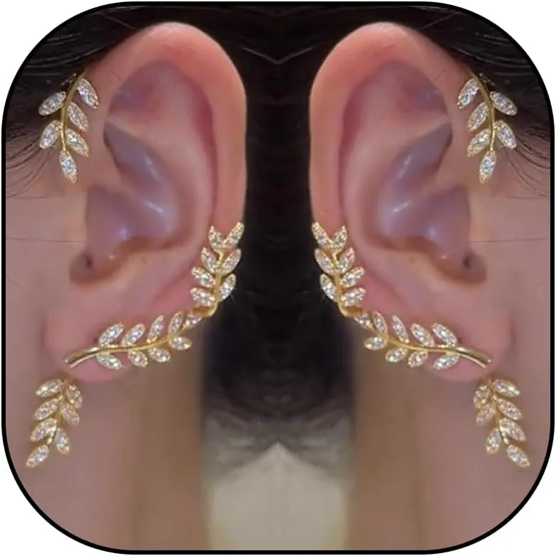 Butterfly Ear Cuff Earrings for Women Gold Ear Cuffs Non Piercing Silver Zircon Butterfly Clip on Earrings Fairy Costume for Woman Butterfly Gifts for Women