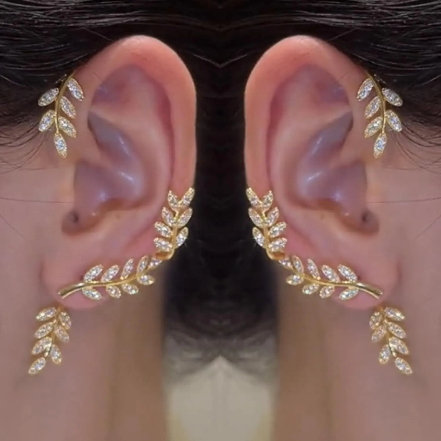 Butterfly Ear Cuff Earrings for Women Gold Ear Cuffs Non Piercing Silver Zircon Butterfly Clip on Earrings Fairy Costume for Woman Butterfly Gifts for Women