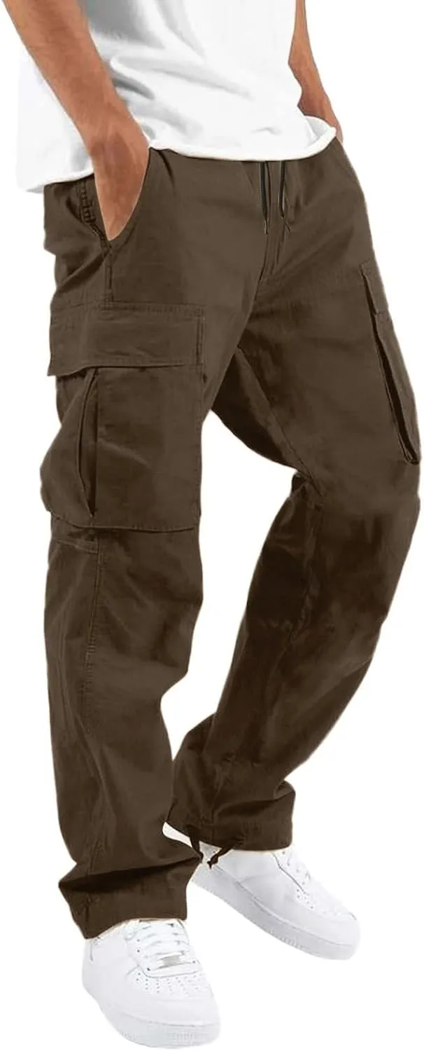 Cargo Pants for Men Baggy Casual Wild Work Joggers Athletic Pants Hiking Trousers Outdoor Wearing Track Pants with Pockets