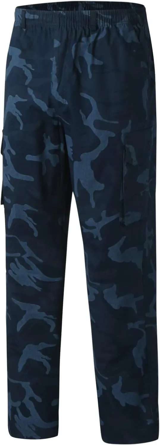 Cargo Pants for Men Big and Tall, Cargo Fleece Sweatpants Stretch Elastic Waist Jogger Sports Pants Drawstring Sports