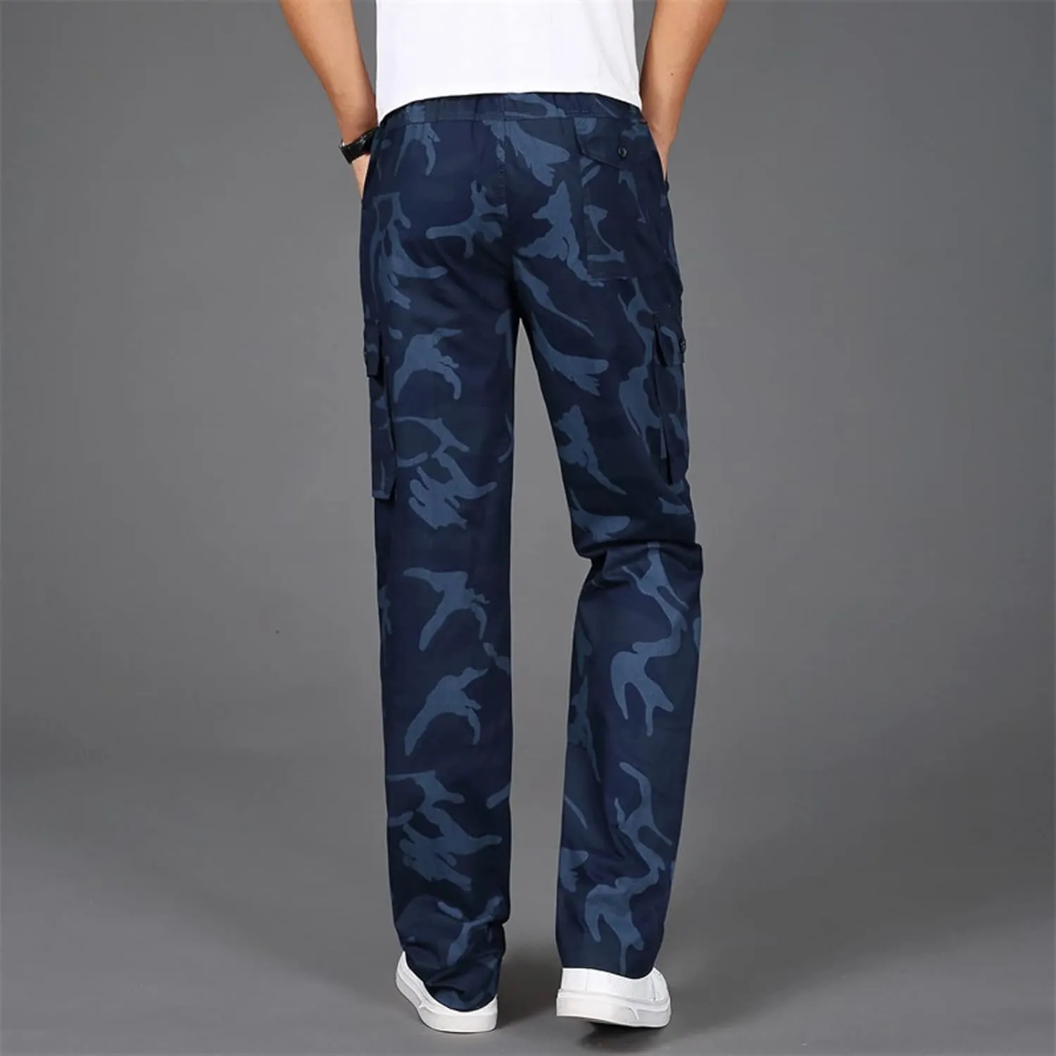 Cargo Pants for Men Big and Tall, Cargo Fleece Sweatpants Stretch Elastic Waist Jogger Sports Pants Drawstring Sports