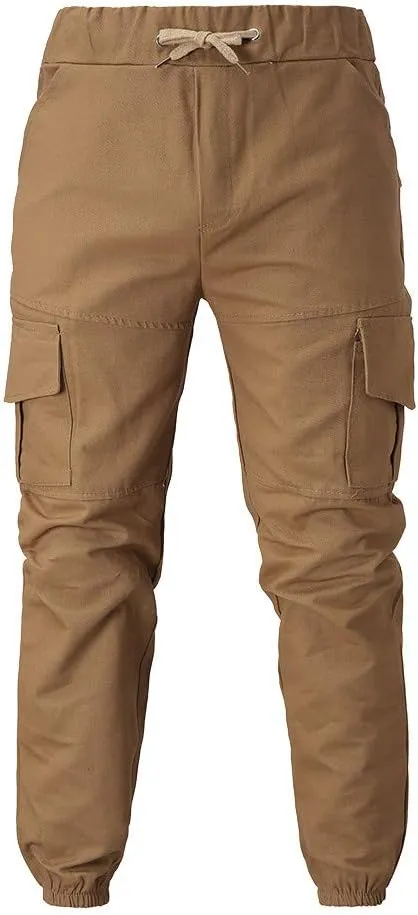 Cargo Sweatpants for Men Big and Tall Casual Sweatpants Stretch Elastic Waist Jogger Sports Pants Drawstring Trousers