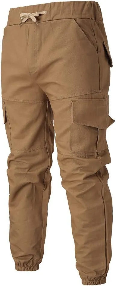 Cargo Sweatpants for Men Big and Tall Casual Sweatpants Stretch Elastic Waist Jogger Sports Pants Drawstring Trousers