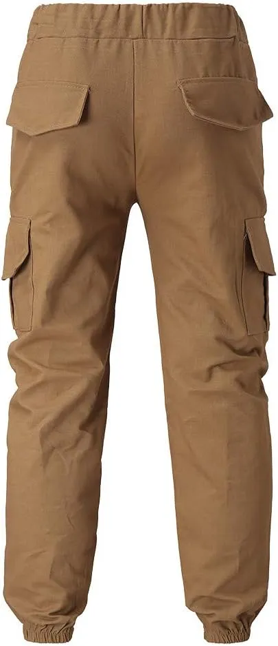 Cargo Sweatpants for Men Big and Tall Casual Sweatpants Stretch Elastic Waist Jogger Sports Pants Drawstring Trousers