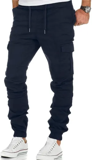 Cargo Sweatpants for Men Cargo Fleece Sweatpants Stretch Elastic Waist Jogger Sports Pants Drawstring Sports Trousers