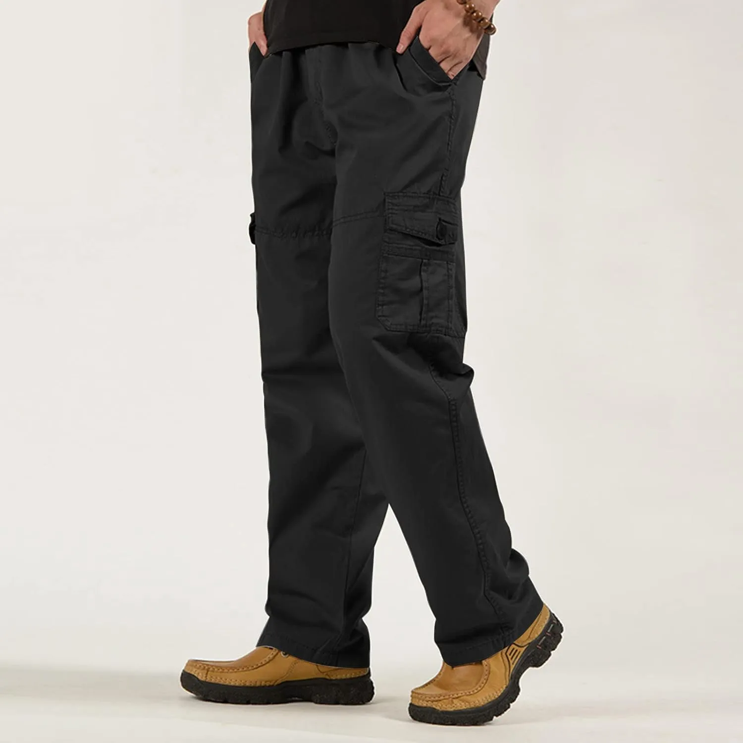 Cargo Sweatpants for Men Mens Lounge Pants Sweatpants Pant with Zipper Pockets Tapered Athletic Joggers Track Workout
