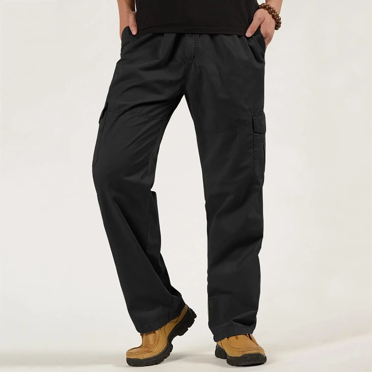Cargo Sweatpants for Men Mens Lounge Pants Sweatpants Pant with Zipper Pockets Tapered Athletic Joggers Track Workout