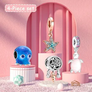 Cartoon Charms for Women Spacer Beads, 925 Sterling Silver Charms fit Pandora Charms Bracelet Necklace Pendant