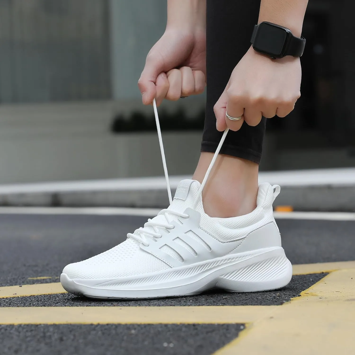 Casbeam Mens Running Shoes Comfortable Lightweight Breathable Walking Shoes Lace-up Shoes Mesh Workout Casual Sports Shoes