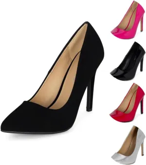 Chariot & Co: Mall- Womens Closed Toe High Heels Dress Pointed Toe Wedding Stiletto Pump Shoes - 4" Heel