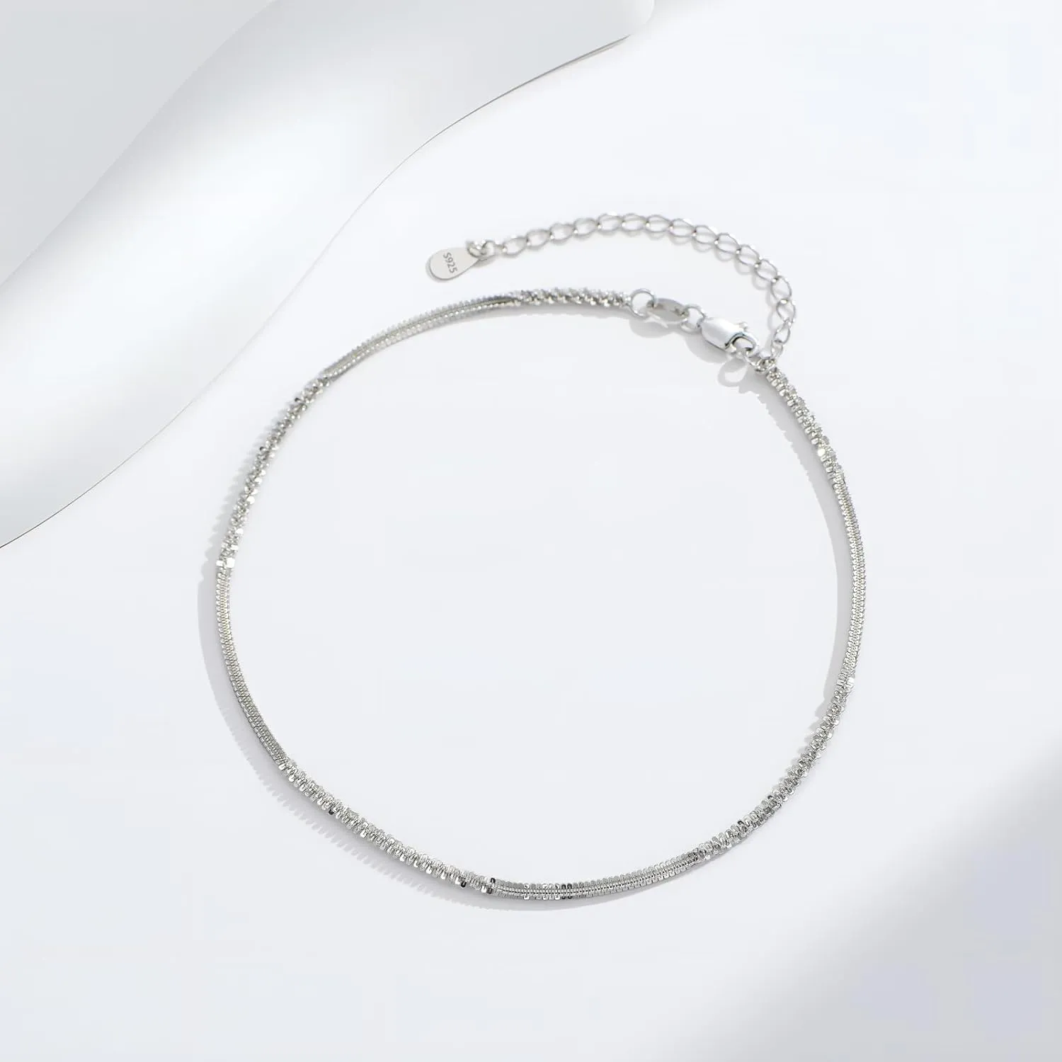 CHIC & ARTSY 925 Sterling Silver Anklet Bracelets for Women - Dainty Minimalist Beach Anklets, Vacation Foot Jewellery