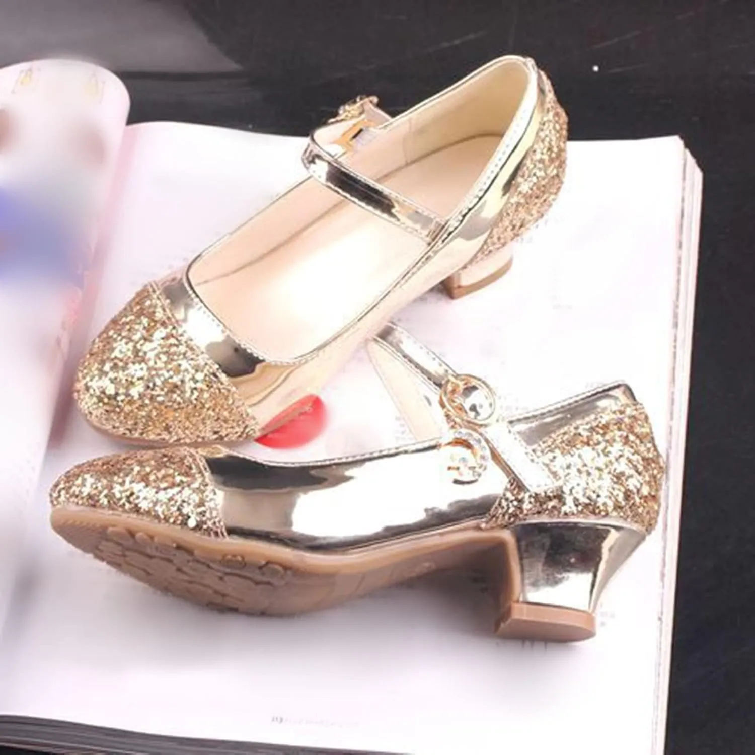Children Beauty Pageant Shoes High Heels Princess Single Dress Shoes Performance Toddler Girls Indoor Shoes