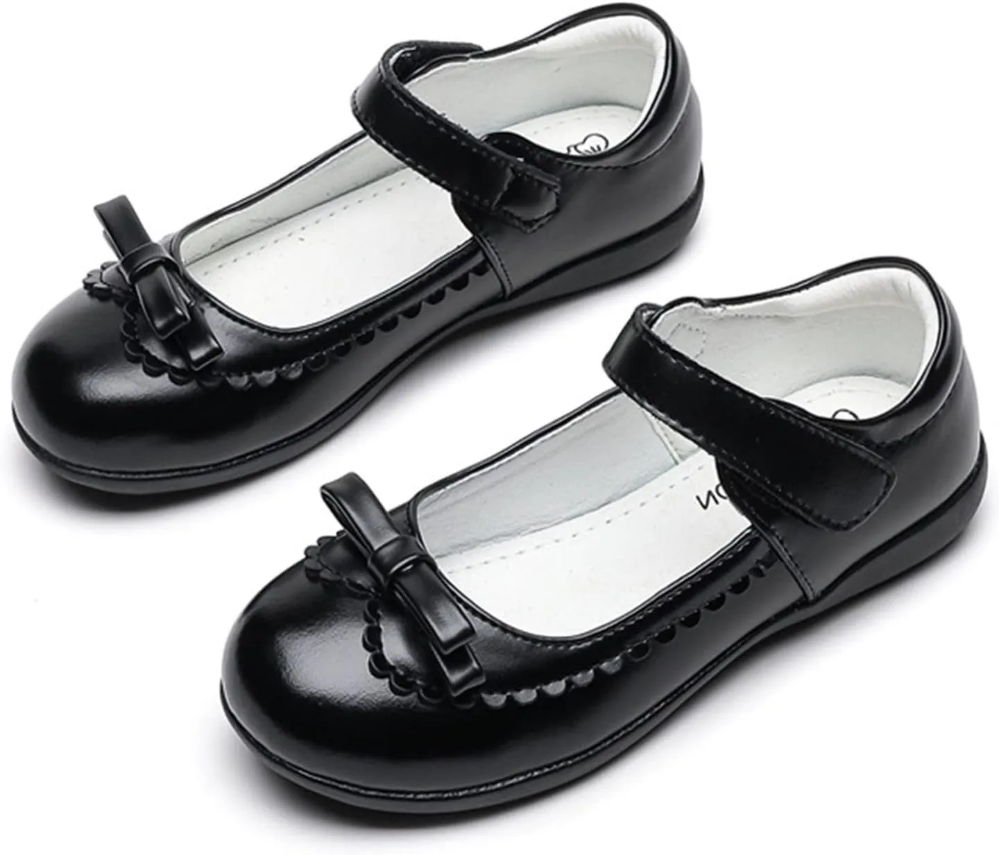Children Girls Loafers Student Shoes Children Performance Princess Single Doudou Party Dance (Black, 12.5 Little Child)