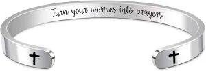 Christian Gifts for Women Inspirational Religious Bracelets for Women Her Girls Cuff Bangle Mens Bracelets Bible Verse Faith Baptism Gifts for Teenage Girls Mantra Quotes Engraved Jewelry