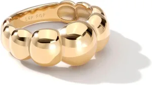 Chunky Dome Rings for Women and Men Cute Fat Puffy Statement Thumb Band High Polished Comfort Bubble Stackable Ring Size 5-10Gold and Silver