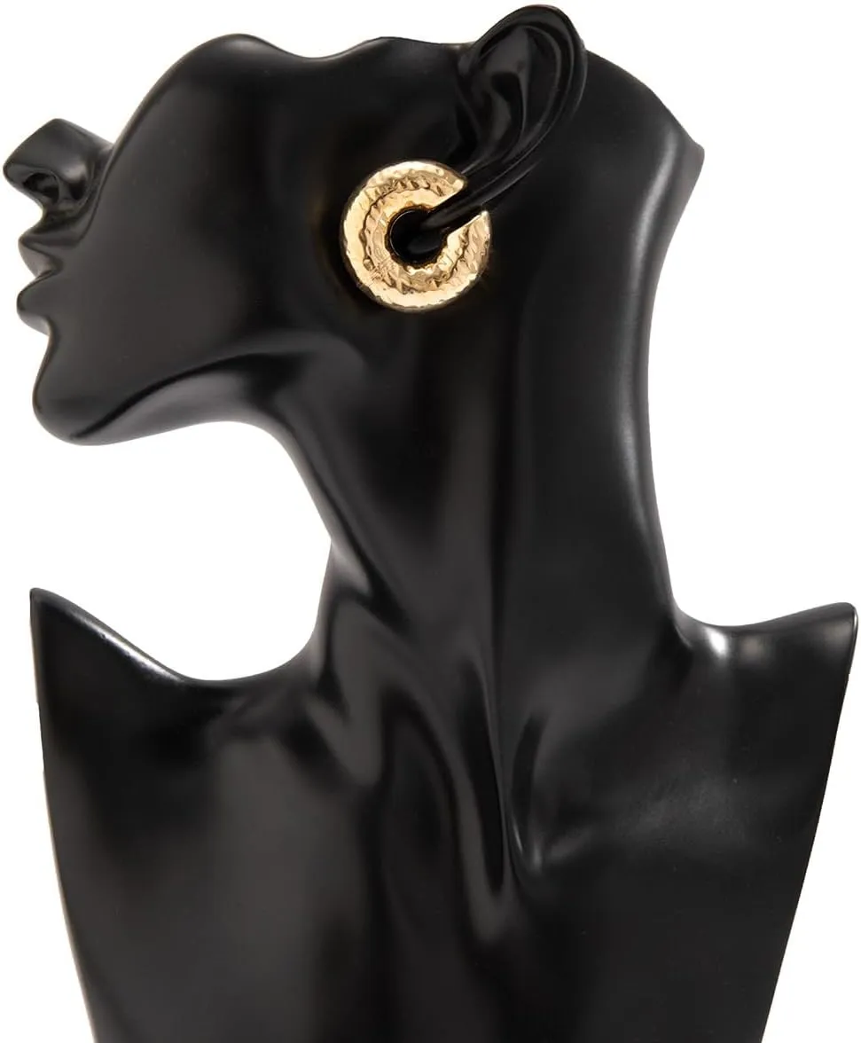 Chunky Gold Ear Cuff Earrings for Women Non Piercing, Hollow Thick Round Tube Ear Cartilage Clip Earrings Jewelry