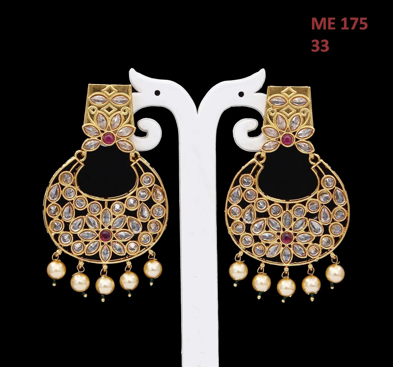 Classy Earrings Kundan Handmade Ethnic Designer Gold Plated Bridal All Ocassion Jhumki Kundal Earrings for Women and Girls