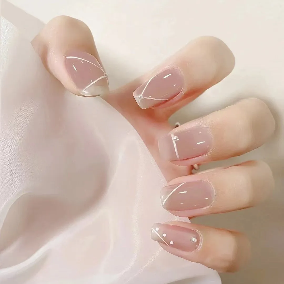 Clear Neutral Tone Press On Nails