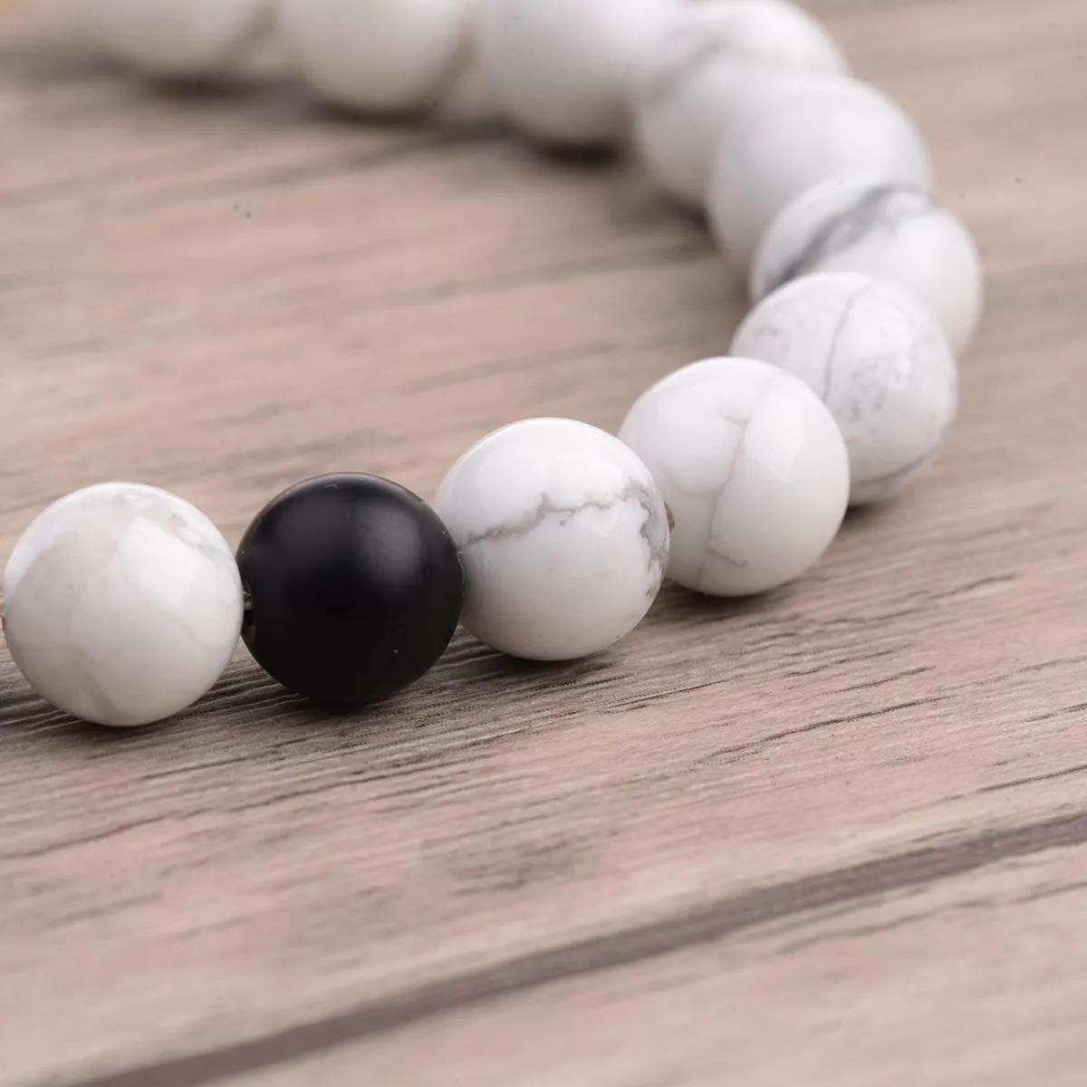 CNLQ Long Distance Bracelets For Lovers Couples Matching Gift Matte Agate 8mm Bead Stone (Elastic Red)