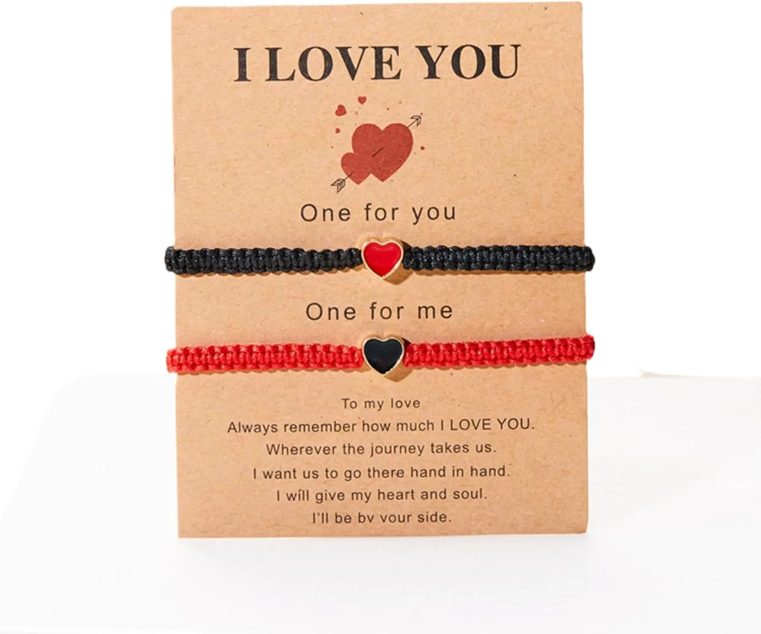 Colorful Heart Beaded Matching Bracelets Adjustable Set of 2 Couples and Friendships Bracelets for BFF Friendship Relationship Jewelry Gifts