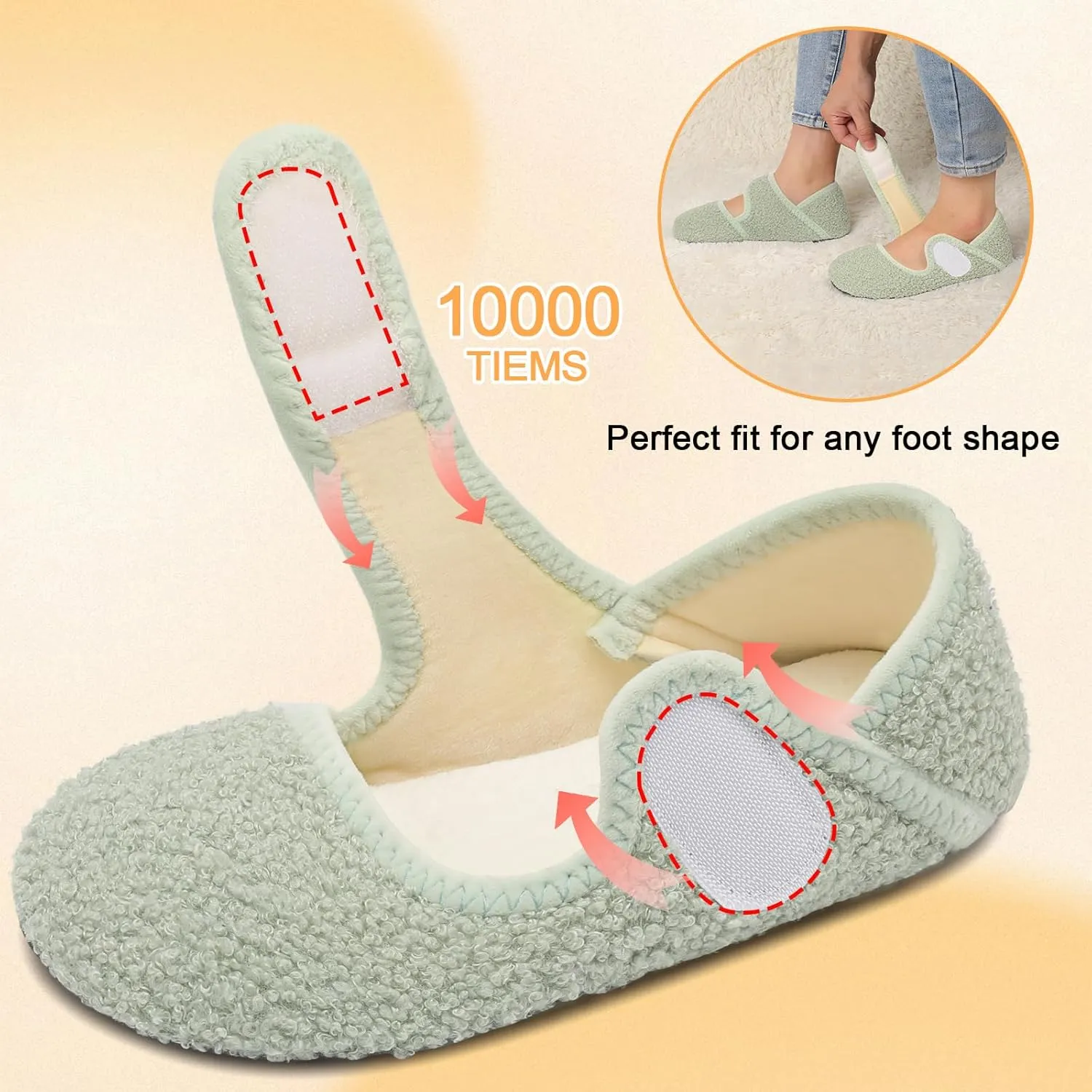 Comfy House Slippers for Women & Men - Wide Diabetic Sock Slippers, Soft & Cozy Barefoot House Shoes