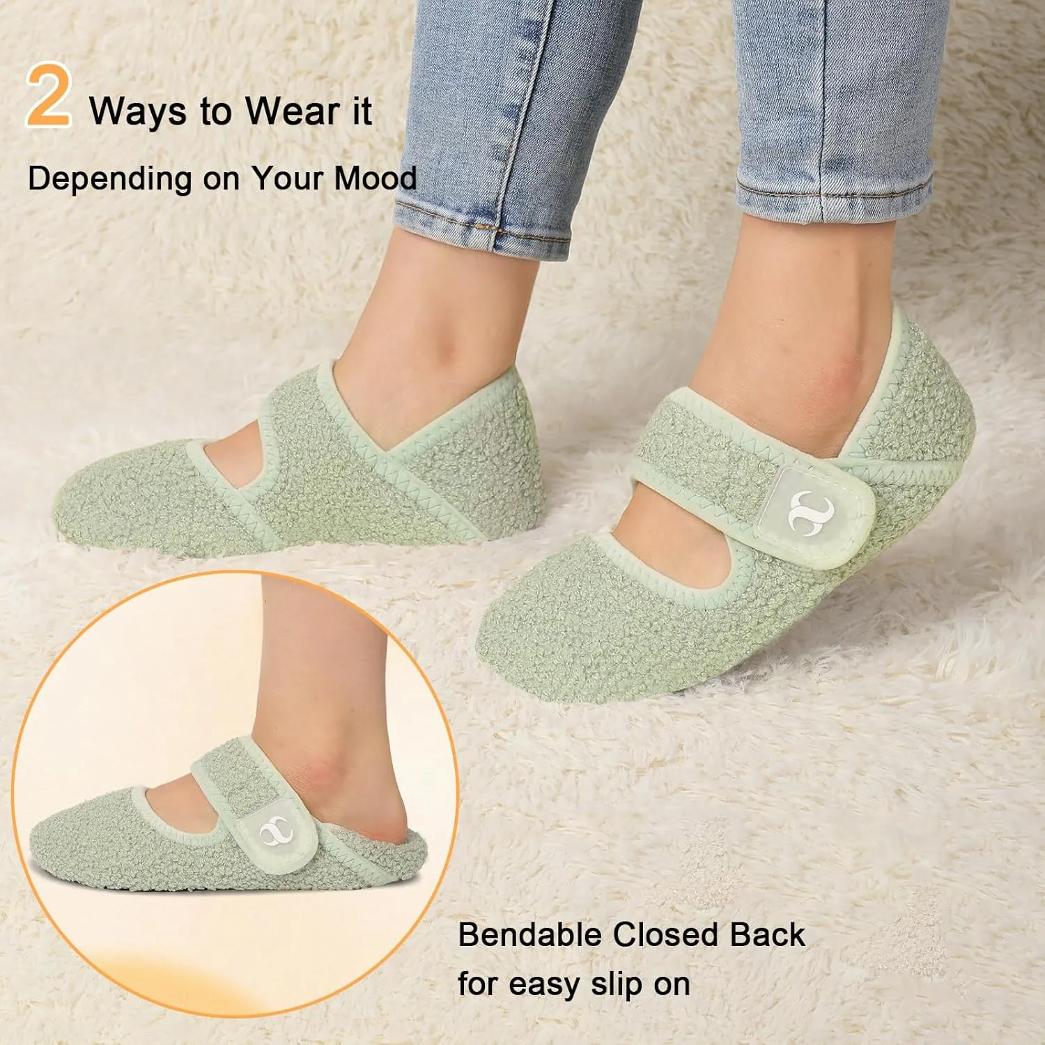 Comfy House Slippers for Women & Men - Wide Diabetic Sock Slippers, Soft & Cozy Barefoot House Shoes