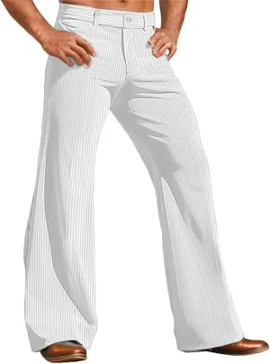 Corduroy Pants Men Straight Leg Pleated Dress Pants Loose Vintage 60S 70S Bell Bottom Pants Retro Disco Pants Trousers