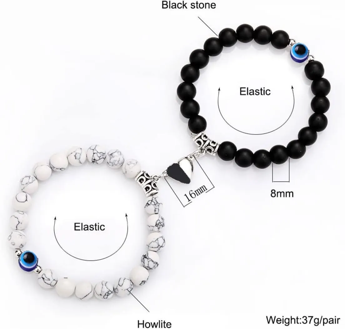 Couples Bracelets Best Friend Bracelets for Couples Matching Bracelets For Couples Love Heart Bracelet Evil Eye Bracelet Long Distance Relationship Boyfriend Girlfriend Bracelet