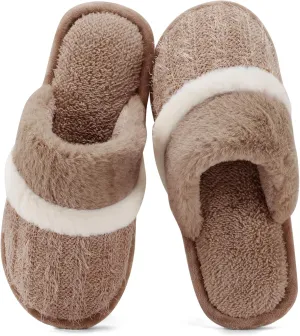 Cozy Slippers for Women Indoor and Outdoor Fuzzy House Shoes with Memory Foam Anti-Skid Sole Gifts for Women Mom Ladies