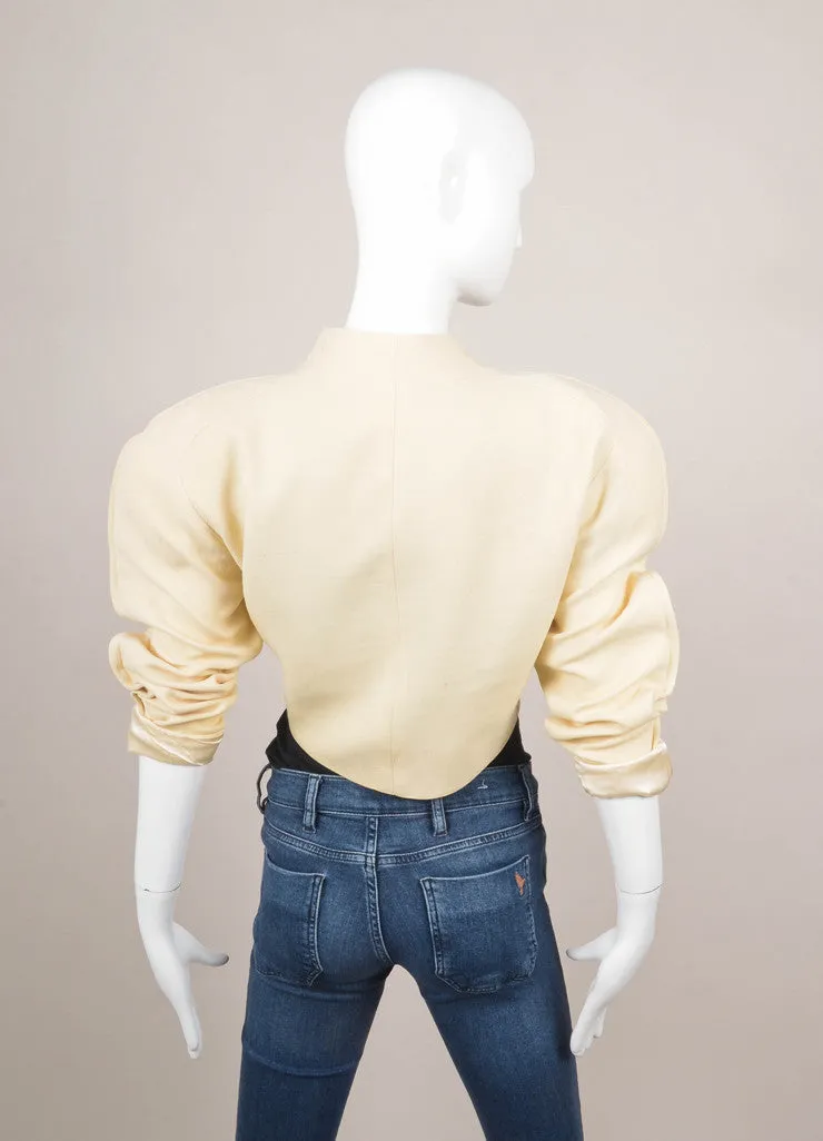 Cream Cropped Wool Jacket