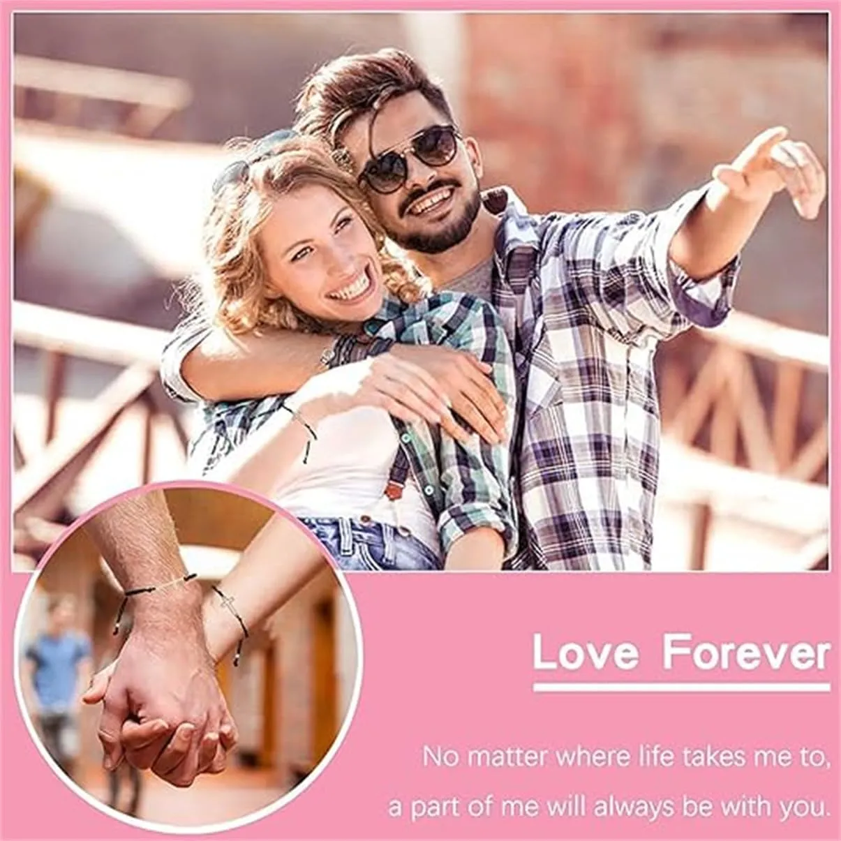Cross Couples Bracelets,Family Matching Bracelets,Handmade Adjustable Cross Pinky Promise Bracelets,Cross Jewelry Gifts for Men Women