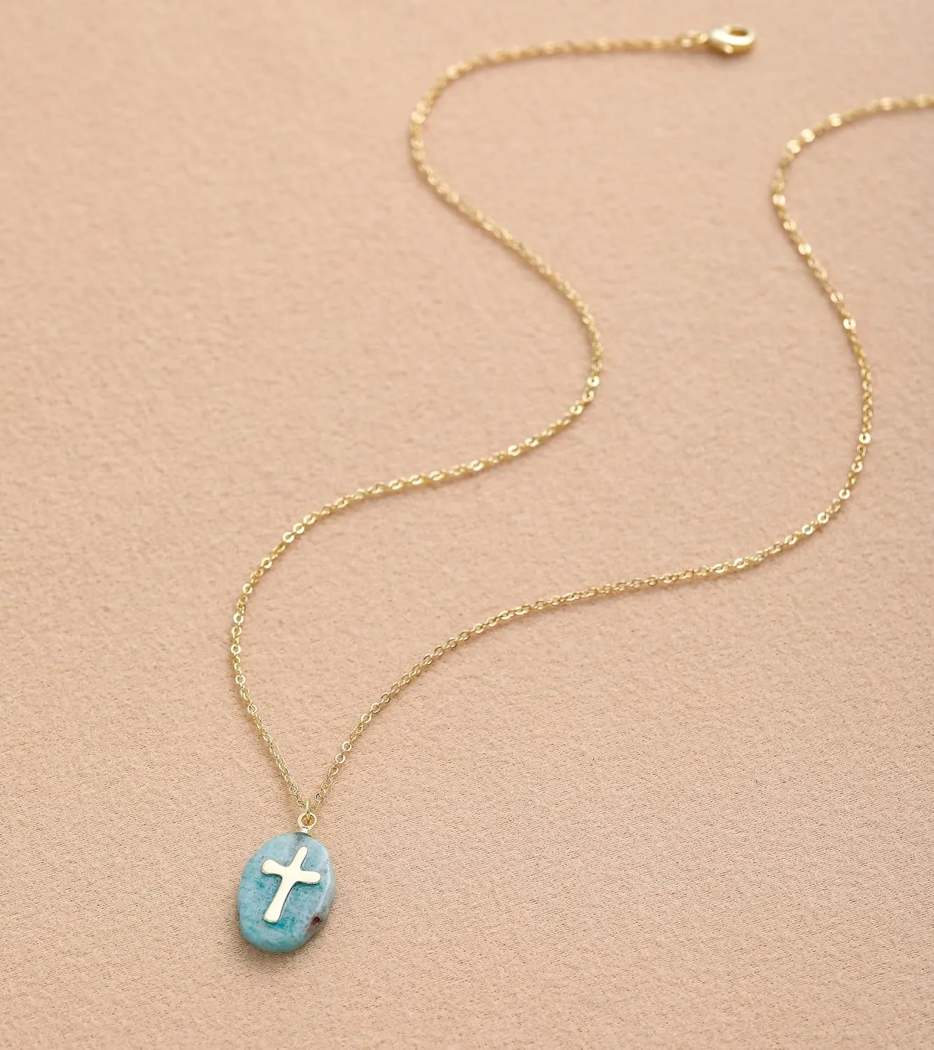 Cross Necklace for Women 14K Gold Plated Crystal Pendant Necklace Handmade Gem Necklaces Dainty Gold Necklaces for Women Trendy