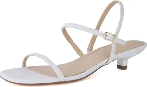 CUSHIONAIRE Soprano Womens One Band Kitten Heel with Ankle Strap  Minimalist Dress Sandal with Memory Foam & Strappy Silhouette